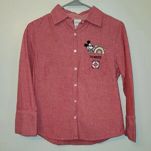 Disney Mickey Sailor 3/4 sleeve button up blouse Women's small Vintage LOT C1